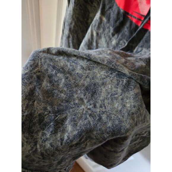 Black Red DOPE Brand Tie Dye Peace Sign Tee Shirt Large Retro Vintage - Picture 4 of 7